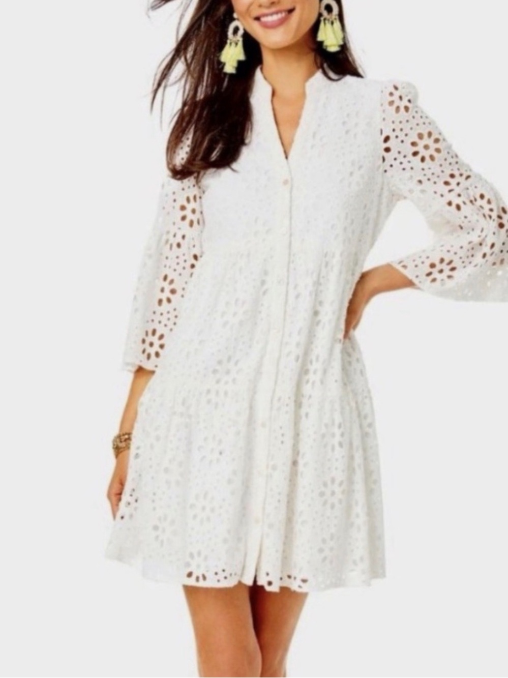 Lilly Pulitzer Hazelanne Eyelet Dress Resort White Size 12